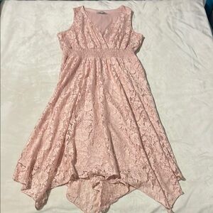 Elegant Sparkly Pink Lace Dress